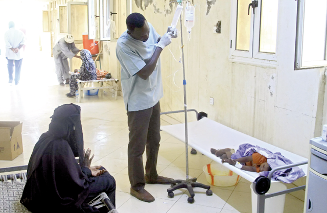 A Sudanese child treated for cholera in Kassala state, where authorities say cases have spiked (AFP photo)