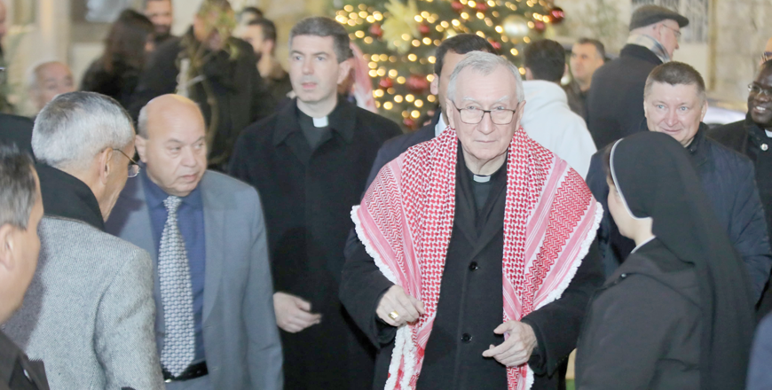 Secretary of State of the Holy See Cardinal Pietro Parolin on Monday visits Al Salt city (Photo by Ahmad Khleifat)