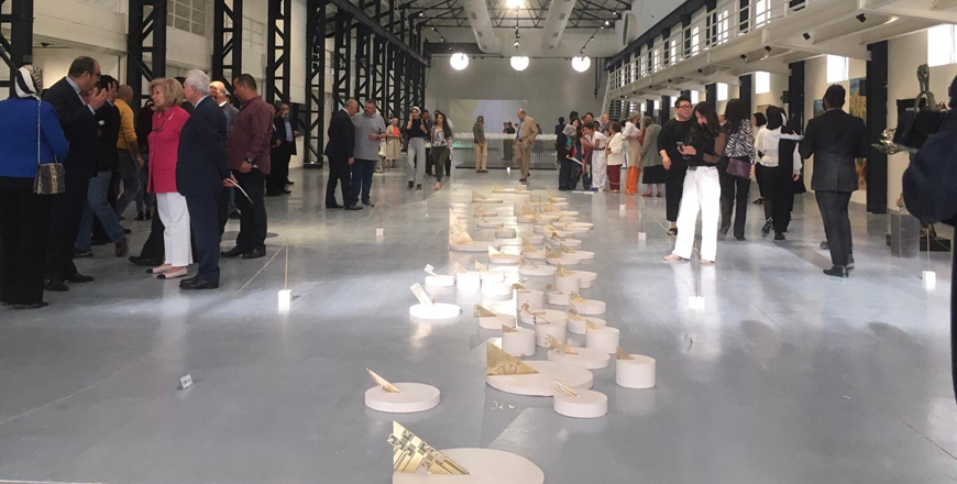 Artworks on display at The Hangar, Ras Al Ain, as part of an exhibition titled ‘Breaking the Borders’ (Photo by Madeline Elmitt)