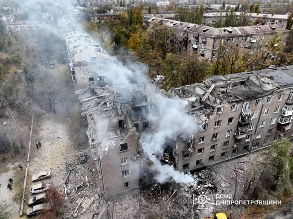 This handout photograph taken and released by the State Emergency Service of Ukraine on Monday (AFP photo)