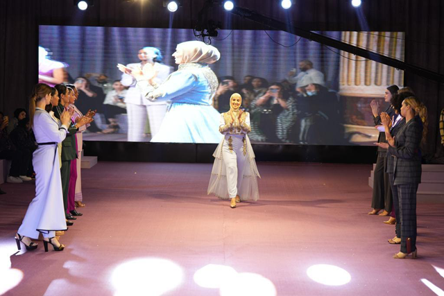 Jordanian designer Hama Yassen at the eighth edition of Modest Fashion Week (Photo courtesy of Hama Yassen)
