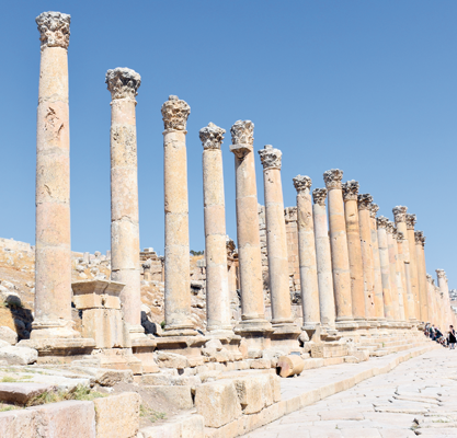 A fountain type found in between the columns in Jerash (Photo courtesy of Clare Rasmussen)