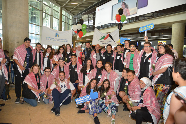 Participants of the Seven Mountains Initiative pose for a picture after raising the funds at the King Hussein Cancer Centre in this undated photo (Photo courtesy of KHCF)