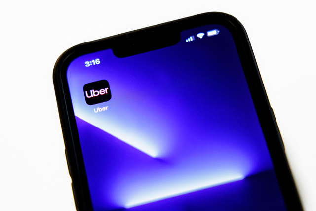 This photo shows the Uber app on a mobile phone (AFP file photo)