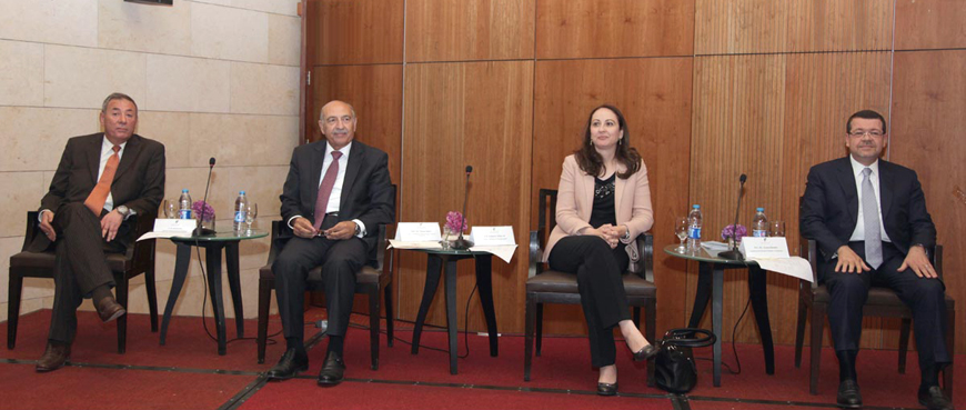Industry and Trade Minister Maha Ali (2nd right) on Sunday presides over a forum of Arab and foreign economic and commercial attachés at embassies in the Kingdom (Petra photo)