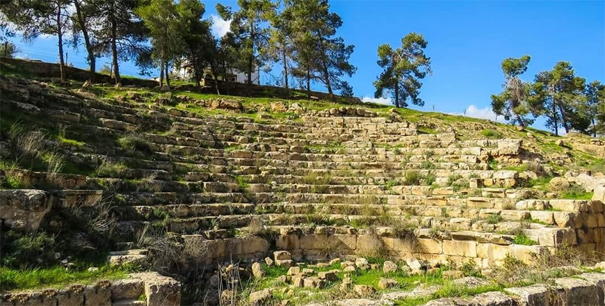 A view of the Roman amphitheatre at Al Birketein Roman Pools archaeological site in Jerash (Photo courtesy of Firas Khatatbeh)