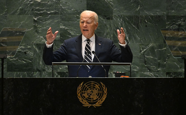 US President Joe Biden speaks during the 79th Session of the United Nations General Assembly at the United Nations headquarters in New York City on September 24, 2024 (AFP photo)