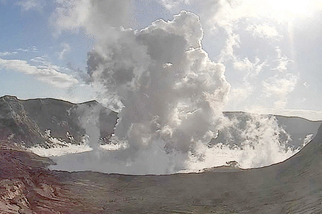 This handout photo taken and received on Saturday from the Philippine Volcanology and Seismology shows the Taal volcano, which sits in a picturesque lake in Batangas province, after an eruption sent ash and steam hundreds of metres into the sky (AFP photo)