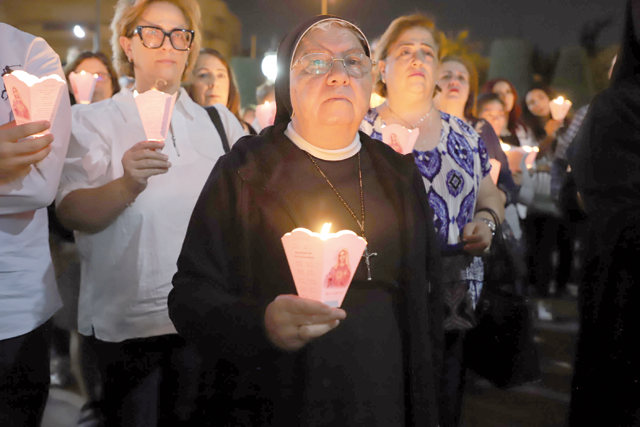 The Latin Patriarchate on Tuesday held a mass and a candlelight vigil at Saint Mary of Nazareth Church in Amman (Photo by Catholic Centre form Media and Studies)
