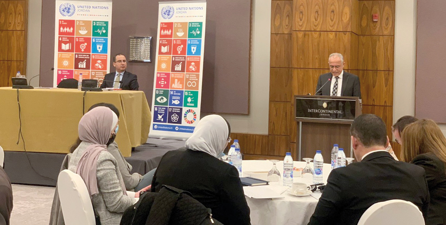 UN Resident and Humanitarian Coordinator Ghulam Isaczai speaks during a national consultation meeting on the outcomes of the UN framework for cooperation in the sustainable development for 2023-2027 on Sunday (Photo courtesy of Planning Ministry)