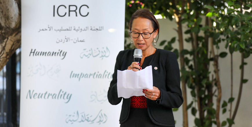 Sara Avrillaud, ICRC’s Head of Delegation in Jordan, emphasises the profound impact of disappearances on the families (Photo courtesy of the ICRC)