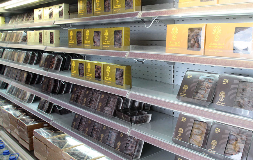 Locally produced dates are seen on display at a showroom in Amman recently  (Photo by Hassan Tamimi)