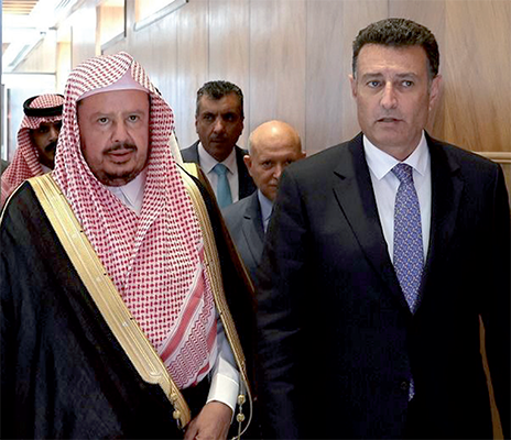 Speaker of the Saudi Shura Council Abdullah Bin Muhammad bin Ibrahim Al Sheikh on Monday arrives in the Kingdom for an official visit, upon an invitation by Lower House Speaker Ahmad Safadi (Petra photo)