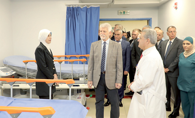 President of the Czech Republic Petr Pavel, accompanied by Minister of Tourism and Antiquities Makram Qaisi on Tuesday visits Bashir Hospital (Petra photo)