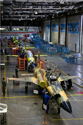 This handout photo released by Iran’s defence ministry on Saturday shows the production line of the ‘Kowsar’ domestic fighter jet, a fourth-generation fighter, with ‘advanced avionics’ and multipurpose radar (AFP photo)