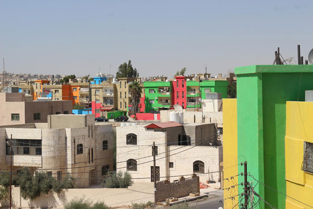 A project to beautify the industrial desert town of Sahab is in process to change its image as an ‘ugly’ city  (Photo by Osama Aqarbeh)
