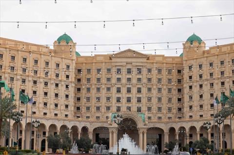 A picture taken on March 23, 2025 shows a view of the Ritz-Carlton hotel in Riyadh where talks are underway with US mediation to try to reach a ceasefire in the Russia Ukraine war (AFP photo)
