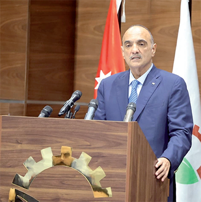 Prime Minister Bisher Al Khasawneh attends the launch of the Arab Potash Company's (APC) 2024-2028 strategy on Thursday (Petra photo)