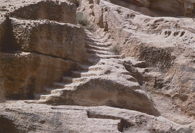 Sique Al Barid steps in Beidha, a few kilometres north of Petra (Photo courtesy of ACOR)