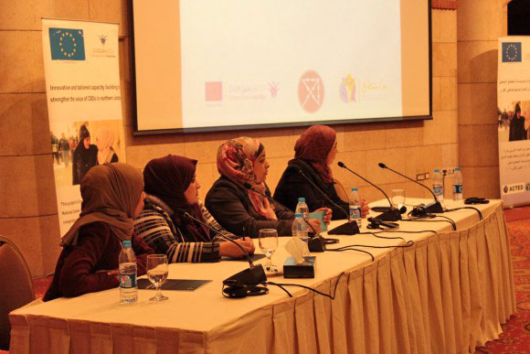 Participants in the Advocacy and Civil Society Forum take part in a panel discussion in Amman recently (Photo courtesy of ACTED)