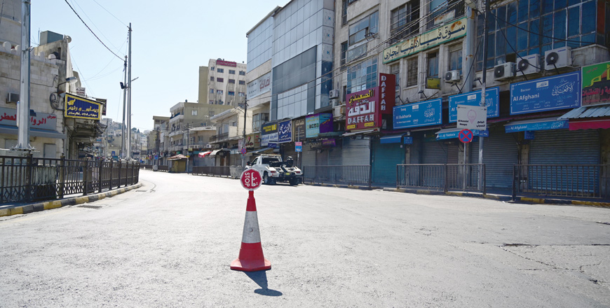 A view of downtown Amman during a nationwide curfew in mid-March (Photo by Amjad Ghsoun)