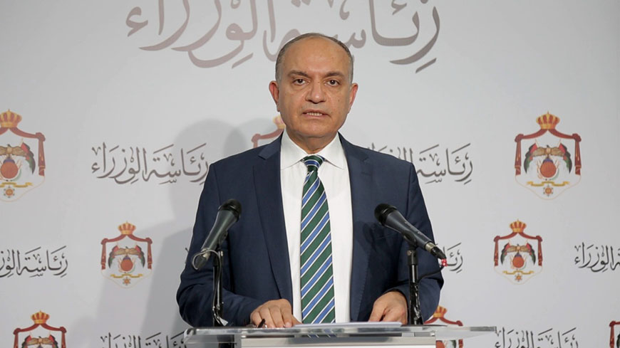 Minister of State for Media Affairs Amjad Adaileh speaks during a press briefing at the Prime Ministry on Thursday (Petra photo)