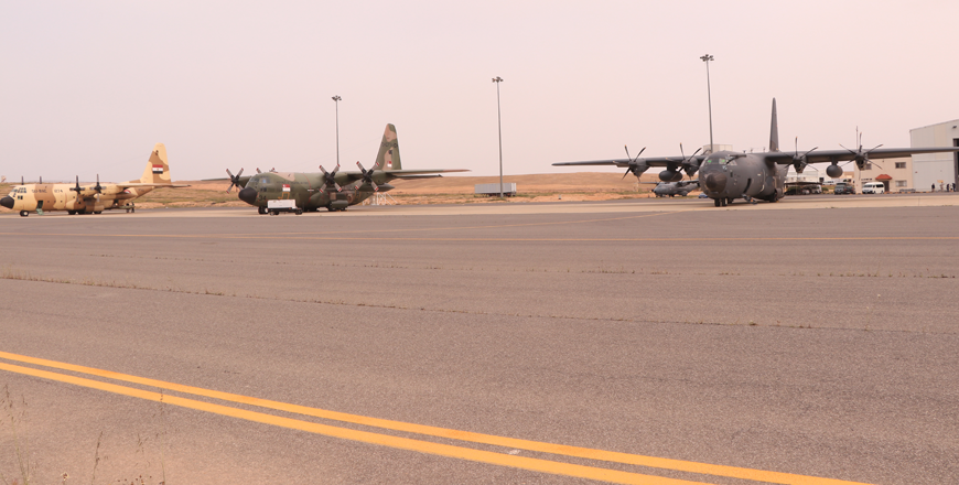The Jordanian Armed Forces – Arab Army (JAF), in cooperation with four other countries, carries out on Wednesday five airdrops of aid into the northern Gaza Strip (Photo courtesy of JAF)