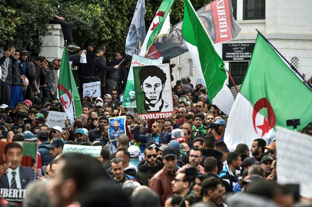 Mass protests by Algerians angry at corruption and cronyism led to the resignation of president Abdelaziz Bouteflika last year (AFP photo)