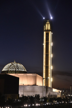This photo taken on Tuesday shows the Great Mosque of Algiers, also known as Djamaa El Djazair, on the eve of its inauguration in the Algerian capital (AFP photo)