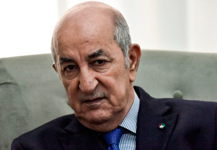 This file photo taken on January 21, 2020 shows Algerian President Abdelmadjid Tebboune during a meeting with visiting French foreign minister in the capital Algiers (AFP photo)