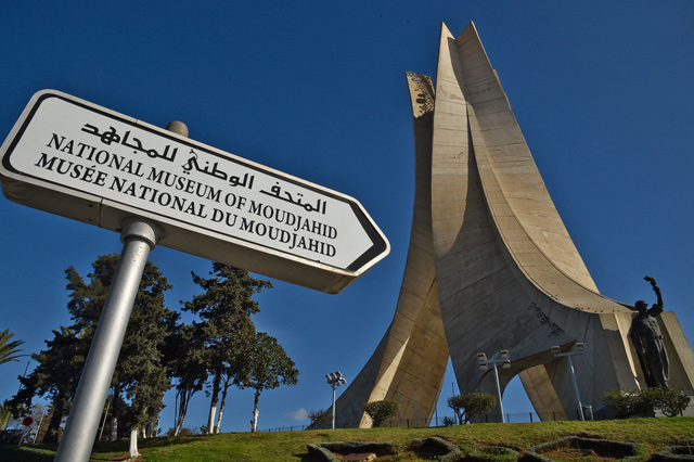 This file photo taken on January 21, shows a view of the Maqam Echahid, a concrete monument commemorating the Algerian war for independence, in Algiers  (AFP photo)