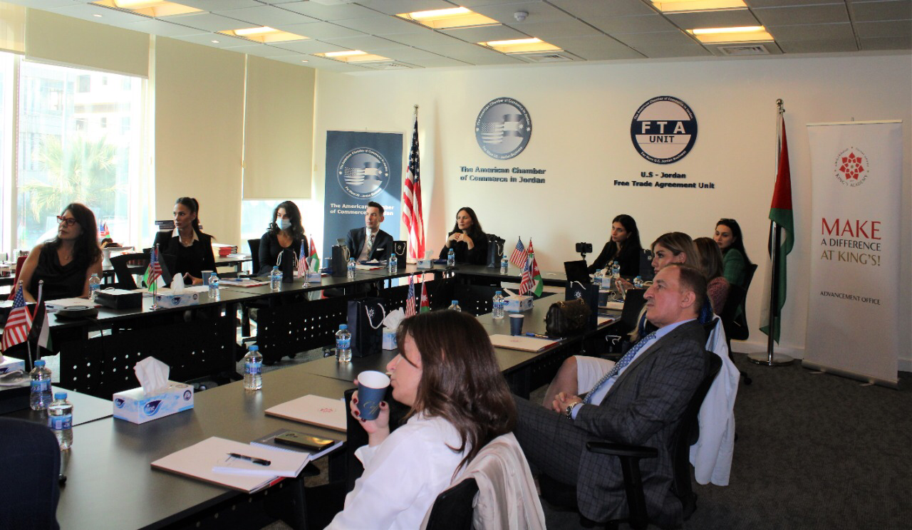 Participants during a session organised by the American Chamber of Commerce in Jordan, in collaboration with King’s Academy, titled ‘Meet the Expert’, to discuss the academy’s vision (Photo courtesy of Am-Cham Jordan)