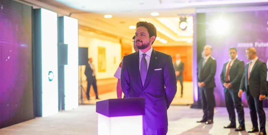HRH Crown Prince Hussein, the Regent, attends the launch of ARMYTHON 2024 international cybersecurity competition (Photo courtesy of Royal Court)