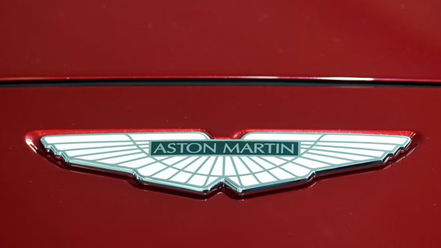 A logo on a new Aston Martin (AFP photo)