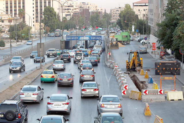 GAM is currently building an overpass at the Sahafeh tunnel on Queen Rania Street that will be for dedicated use of the BRT (Petra photo)