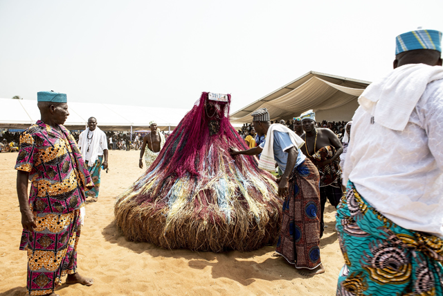 Voodoo followers attend the voodoo festival in Ouidah, Benin, on Tuesday (AFP photo)