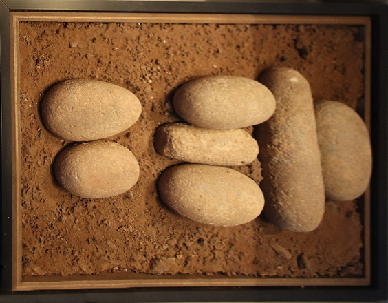 Schematic human figure made of pebbles, from Ain Mallaha, dated to 12,000 BC (Photo courtesy of Gary Todd)