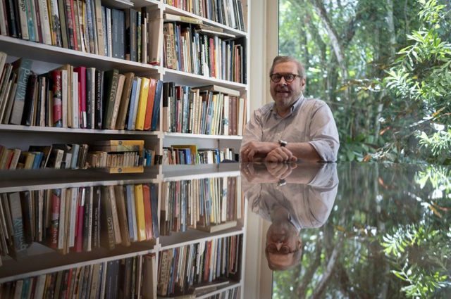 Brazilian art collector and writer Pedro Correa do Lago poses after an AFP interview at his house in Rio de Janeiro (AFP photo)
