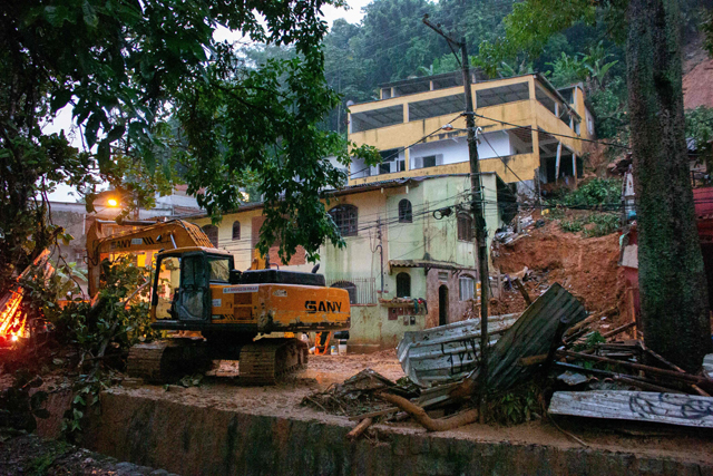View of the site of a landslide in which a mother and six of her children were killed in Paraty, Rio de Janeiro state, on Saturday (AFP photo)