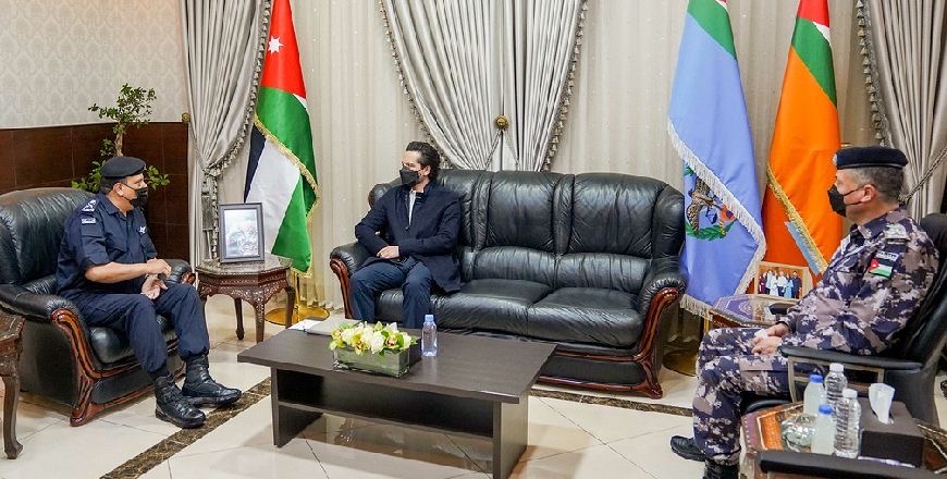 HRH Crown Prince Hussein visits the Civil Defence Department to check on its winter readiness on Monday (Photo courtesy of Royal Court)