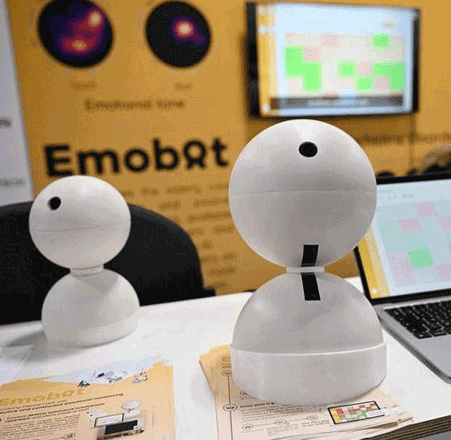 The Emobot is a device that continuously monitors the emotional state of the elderly to detect depression, anxiety and other mental health concerns using AI to interpret data collected by its camera and microphone  (AFP photo)