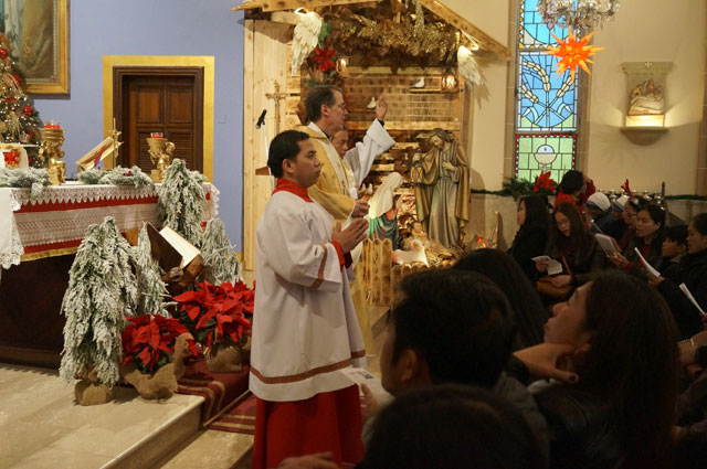 Christmas mass being held at St. Joseph Church, also known as Rainbow Church, in Jabal Amman on Wednesday.  (Photo by Perry Keziah)