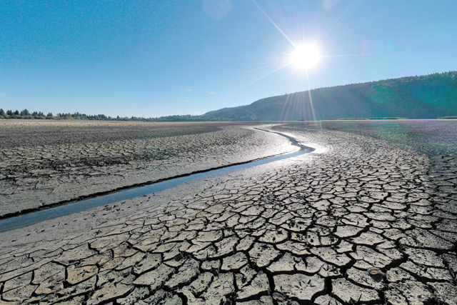 This photo, taken on Wednesday, shows the dried ‘Lac de l'Entonnoir’ known as ‘Lac du Bouverans’ in Bouverans, eastern France (AFP photo)