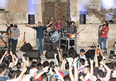  Pop band Jadal performs on Wednesday at the Roman Amphitheatre in downtown Amman as part of the Europe Day celebrations (Photo by Jean-Claude Elias)
