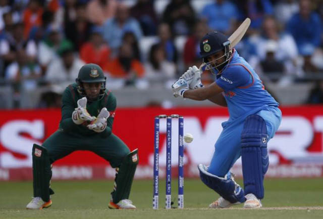 India's Rohit Sharma in action during  India- Bangladesh Champions Trophy semifinal (Reuters photo)