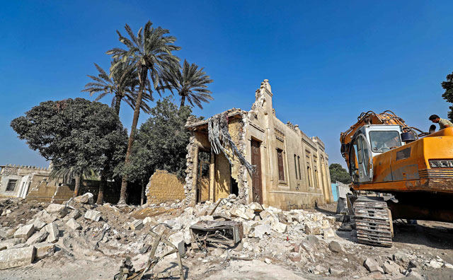 This photo taken on July 22 shows a view of a cemetery undergoing demolition amidst ongoing roadworks at the historic City of the Dead necropolis of Egypt's capital Cairo (AFP photo)