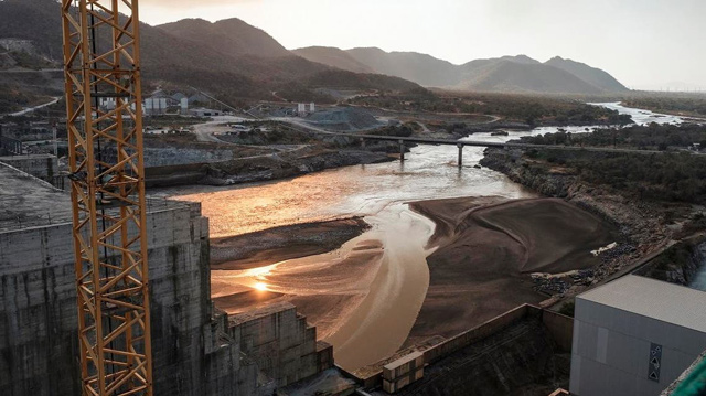 A general view of the Blue Nile River as it passes through the Grand Ethiopian Renaissance Dam (AFP photo)