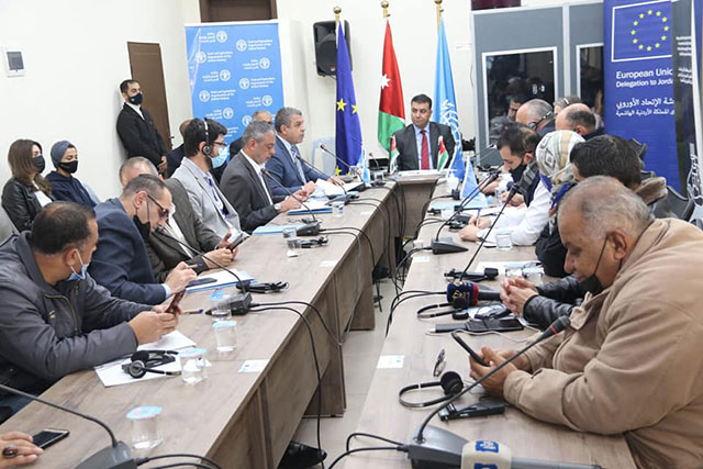 Participants during a ceremony organised by the Food and Agriculture Organisation of the United Nations on Monday to mark the inauguration and handover of 22 rehabilitated National Agricultural Training Facilities to the Ministry of Agriculture in Jordan (Photo courtesy of FAO)