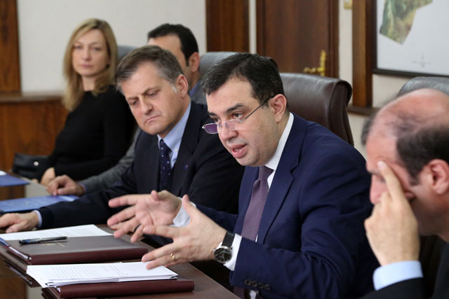 Planning and International Cooperation Minister Imad Fakhoury speaks at a grant agreement signing ceremony in Amman on Thursday (Photo courtesy of Ministry of Planning and International Cooperation)