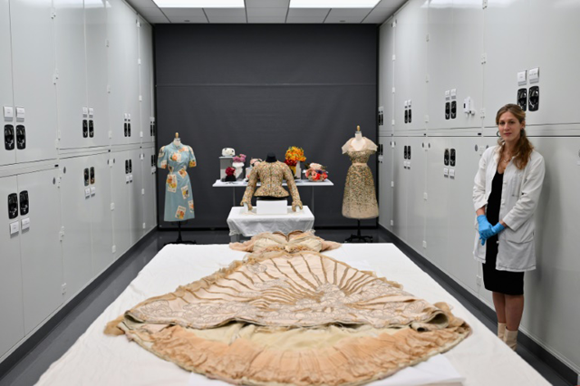 A 19th century House of Worth ball gown will be one of the items on display at the Costume Institute’s spring 2024 exhibition, ‘Sleeping Beauties: Reawakening Fashion’, at the Metropolitan Museum of Art in New York (AFP photo)